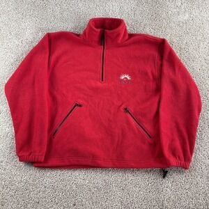 Vail Colorado Pullover Mens Small Red 1/4 Zip Fleece Long Sleeve Ski Resort Top
